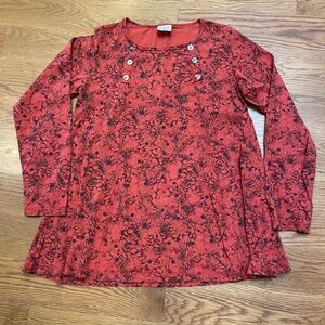CMC Color Me Cotton Red PrintTop, Size M